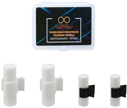 2 Paar Lenker Schnurrbart Trainingsräder, Schnurrbart Lockenwickler Formvorlage Tragbare für Männer, Bartroller Werkzeug Schnurrbart Styling Vorlage Shaping Tool für Bart Formdichtungen (M/L)