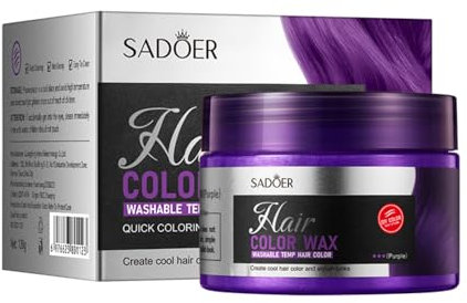 Temporäres Haarwachs - Unisex Nicht-Fettend Matte Haarfärbemittel, Waschbares Pflanzenformel Haartone für Männer Frauen, Hair Dye, 120g, Violett