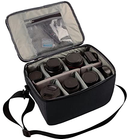 Plyisty SLR Cameras Case, Water Proof Shockproof Single Shoulder Camera Bag, Camera Case Bag with Adjustable Shoulder Strap, Holds 2 Cameras 6 Lenses, for Photographers