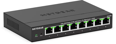 NETGEAR (MS308E) Switch Plus 8 Ports Multi-Gigabit Ethernet - manageable avec 8 x 1G/2,5G, Bureau ou Fixation Murale et Protection de 5 Ans