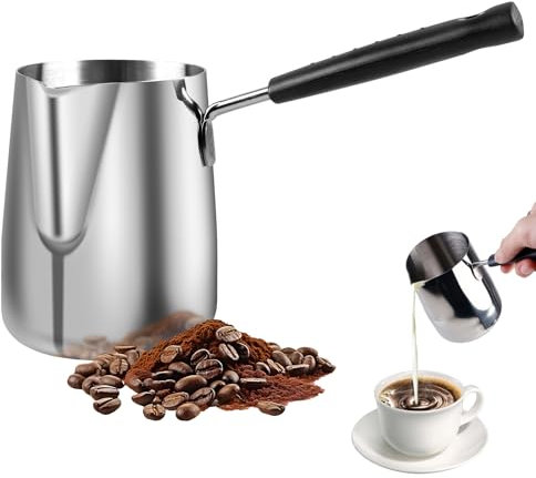 Caffettiera Turca, Caffettiera Moka, 600ml Fornello Teiera, Scaldalatte, Caffettiera Greca, Caffettiera Araba, Cezve Turco Briki per Cucinare, Scalda Cioccolato, Sciogliere Burro