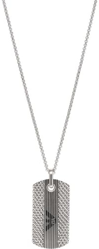 Emporio Armani Herren-Edelstahl-Halskette mit Karabinerverschluss