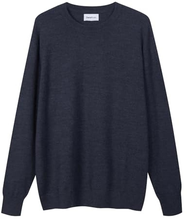 Diana Studio - Maglione Girocollo Basico Grigio, Uomo, 100% Lana Merino, Tinta Unita, Maniche Lunghe, Taglia XL, Regular Fit