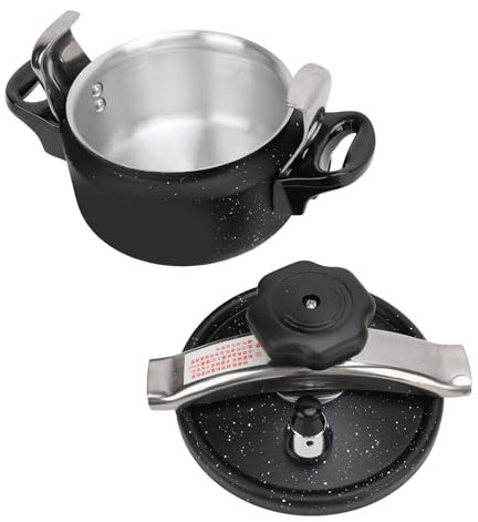 Pressure Cooker, Aluminum Alloy Explosion Proof Large Capacity Compound Bottom, Pressure Canner for Gas Stove Induction Cooker, Recipe Book Fast Cooking Stove (3L)