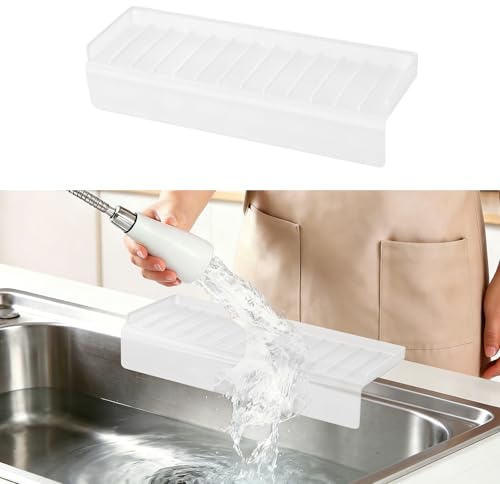 Sink Edge Protector with Suction Cup, 14 x 4, Silicone Sink Splash Guard for Kitchen & Bathroom, Protect Countertop from Scratches, Stains, for Stainless Steel Granite Quartz