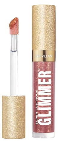 Revlon Super Lustrous Glimmer Gloss – Gloss repulpant lèvres hydratant, lip gloss brillant, maquillage pour les lèvres, 005 Glazed Almond, 3,8 ml