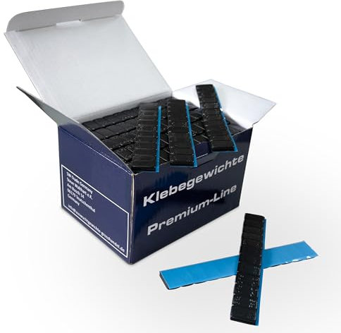 Walthart Germany seit 1928 100 St. KLEBEGEWICHTE 12x5g Riegel Schwarz Auswuchtgewicht 6Kg Kleberiegel Abrisskante Wuchtgewicht Alufelge