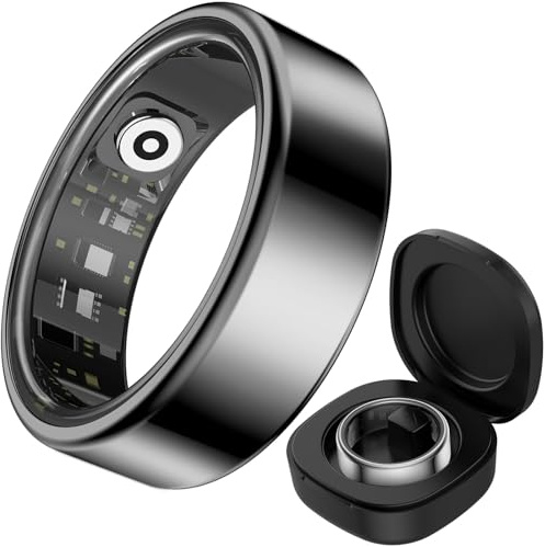 findtime Smartring Damen Herren Smart Ring Android iOS Fitness Ring Tracker Schrittzähler Pulsmesser Schlaf Ring IP68 Wasserdicht Smartringe für Herren Damen Health Tracking Ring Fitnessring