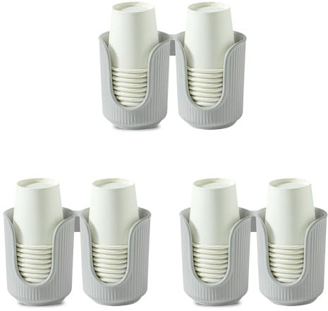 MOIDHSAG Lot de 3 porte-gobelets en carton à double fente pour bureau, fête et usage domestique. Organisation robuste en matériaux PP