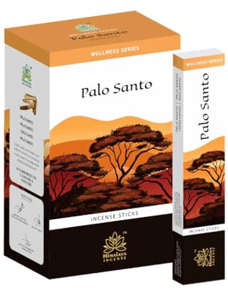 Himalaya Premium Agarbatti Palo Santo Räucherstäbchen 12 x 15g - Aroma Duftstäbchen für Zuhause, Pooja & Gebet | Beruhigend, reinigend Meditation Yoga Raumduft mit Kajal Sticker