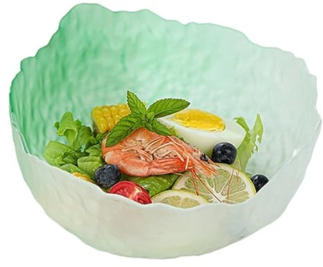 Toddmomy Frutas y Ensaladas Medio Vidrio Transparente Con Degradado Verde Multiuso Para Postres y Almacenamiento Doméstico Cocina Para Servir Hoteles y Restaurantes