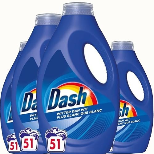 Dash Flüssigwaschmittel Weißer als Weiß – 4 x 51 Wäschen – Vorteilspackung