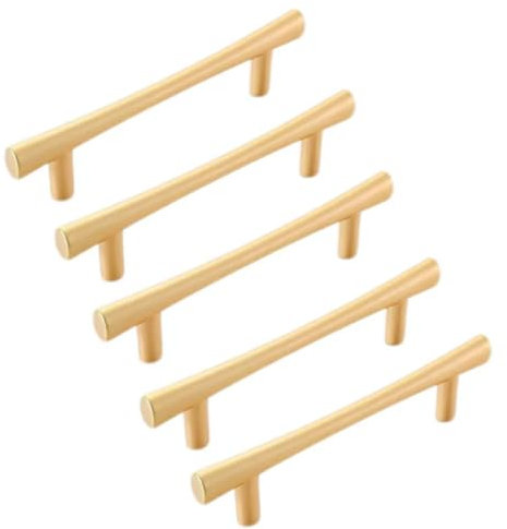 Yeandshi Moderne Möbelgriffe aus Zinklegierung, 96 mm, Kupfer, für Küchenschränke, 5 Stück