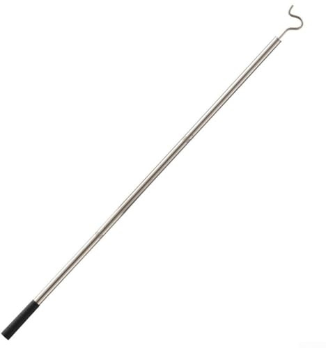 Asta estensibile in acciaio inossidabile per appendere vestiti 88,5 cm con gancio a forma di S, asta regolabile per interni ed esterni