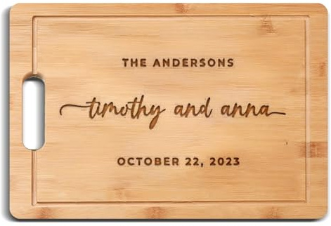 Tabla de cortar personalizada: regalo único de boda para parejas, tabla de embutidos y queso personalizada para aniversario, Navidad, despedida de soltera, inauguración de la casa