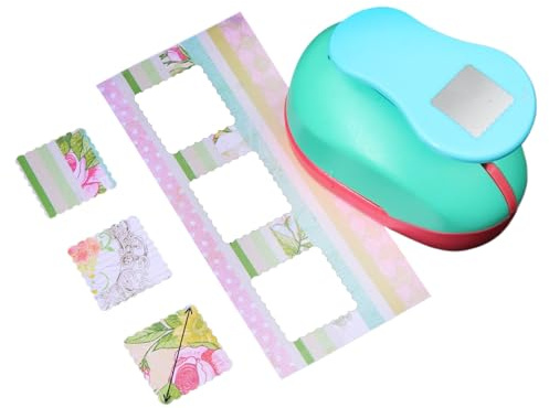 Motivstanzer Quadrat, Papierstanzer, Ausgestanztes Motiv Stanzer Mit Gewelltem Rand, Für Basteln Scrapbooking Geschenkanhänger Stempelherstellung