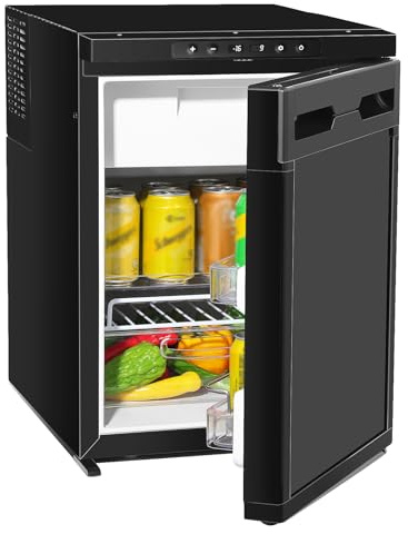 GEARPASS 50L Kompressor Kühlbox, Wohnmobil Kühlschrank mit APP-Steuerung & LED-Display, 12V/24V DC & EU-Stecker AC, Kompressor Kühlschrank für Camper, Wohnmobil, Boot, LKW, Auto, Reisen