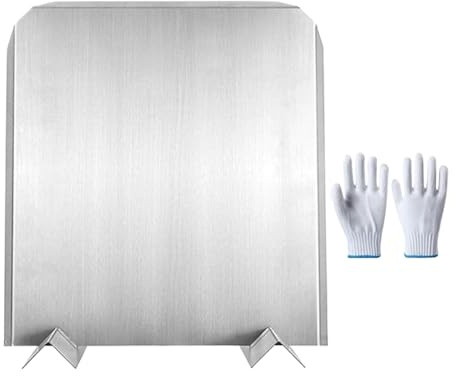 Réflecteur Chaleur Cheminée Acier Inòx - Panneau Pare-Feu Réglable 45x40cm avec Pieds | Plaqùe Protection Murale Cheminée Bois Salon Café Villa Chauffage Hiver Décoration Maison