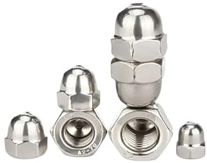 Edelstahl-Kuppelmuttern, Hutmutter mit Feingewinde, Edelstahl 304, DIN 1587, M8–M20, 2–10 Stück, dekorativ(M12X1.5(3PCS))