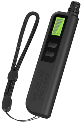 Rilevatore di gas, Rilevatore di gas ad alta sensibilità 0-10000PPM Rilevamento naturale CO/CH4/C2H6/C3H8 allarme for perdite combustibili for cucina per lavoro e casa(Black)