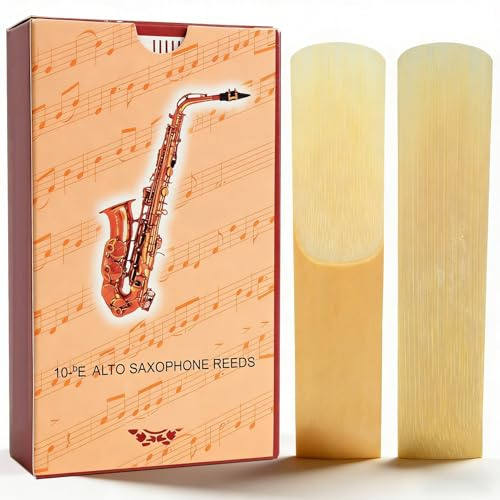 10 Stück Alto Saxophonblätter Stärke 2.5, saxophon blätter 2.5, professionelle Altsaxophon-Blätter für Saxophon, Fortschrittliche Schneidetechnik für Anfänger Spieler
