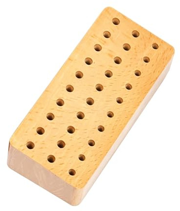 Punch And Chisel Holder 30-hole Portable Wood Rack | Catch And Craft Leather Tool Holder for Machinist Woodworking Workshop Hobby Electric Repair Electronics Jewelry Bench
