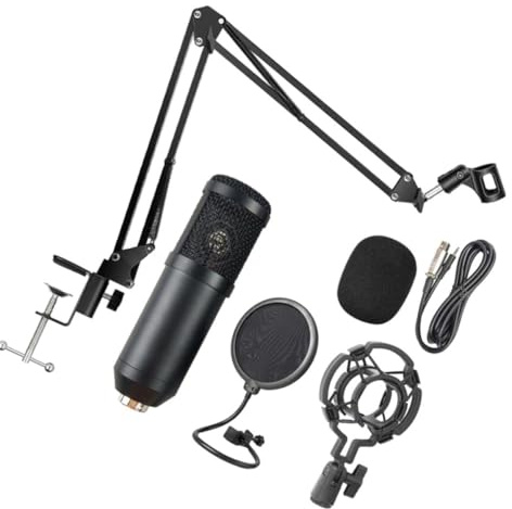 WATIIFUFU Microfono Condensatore USB Cardioide Nero in Lega di Alluminio per Streaming e Registrazione Vocale Prestazioni Professionali e Supporto Asta Regolabile Colore Colore Casuale