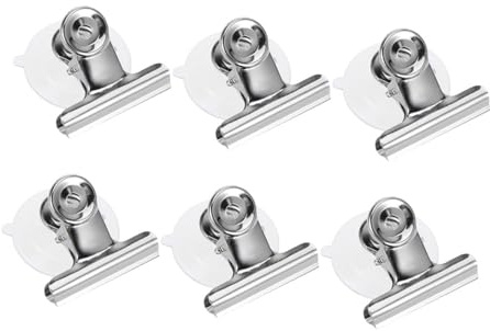 MAGICLULU 6pezzi Clip Ventosa con Morsetto in Acciaio Inossidabile per Appendere Accessori Casa e Bagno Ganci Ventosa Resistenti per Asciugamani Spugne e Vestiti