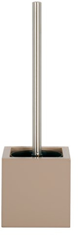 MSV MS1178 - Escobilla de baño, MDF y acero inoxidable, color beige
