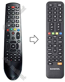 1889 Telecomando di Ricambio (Non Originale) Compatibile in Tutte Le funzioni per Telefunken Te 20265 B30 C10, Te 32182 B30 C10, Te 23265 B30 C10, Te 32275 B301 C10, RC 4900