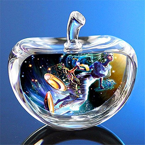 qianyue 12 Konstellation Klar Seltenes Kristallglas Apfel Modell Figuren Papiergewichte Natursteine und Mineralien Foto Kristalle für Wohnkultur (Waage)