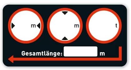 iSecur Fahrzeugmaße Aufkleber schwarz 10 x 5 cm Wohnmobil - hin546 | Höhe Länge Breite als Fahrzeughöhen-Hinweis, für Wohnwagen Wohnmobil Transporter, beschreibbar, selbstklebend, UV-Laminat