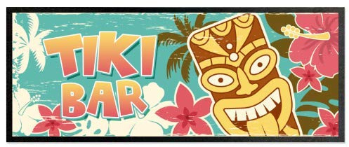Tiki Bar Mask Bar Runner Pub Mat Beer Cocktail Party Man Cave Bar Accessory