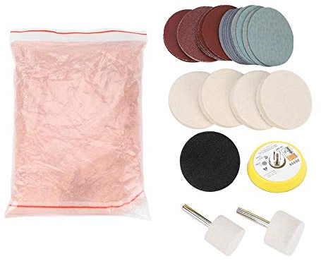 34pcs Kit de pulido de vidrio Juego de eliminación de arañazos, Juego de ruedas de pulido Removedor de arañazos profundos Almohadillas de pulido de vidrio para parabrisas y vidrio