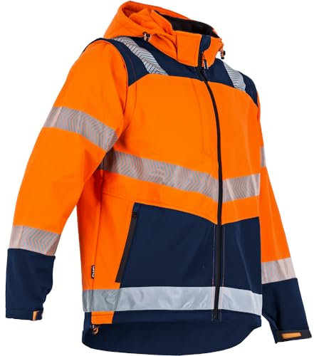 LMA Workwear 2266 CIBLE Veste softshell Orange fluo/bleu foncé Taille M