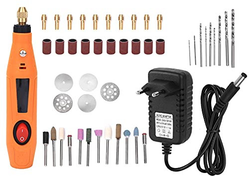 Mini Outil Rotatif Sans Fil 12V, 16000tr/min, Kit 46 Pièces avec Accessoires pour Polissage, Gravure, Découpe, Ponçage