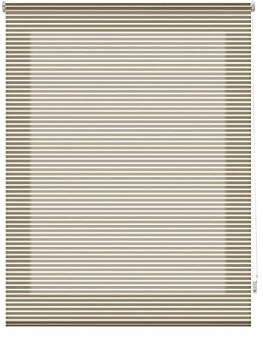 Blindecor Iris | Tenda avvolgibile traslucida a righe | Visone | 120 x 180 cm (larghezza x altezza) | dimensioni del tessuto 117 x 175 cm (larghezza x altezza)