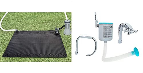 Intex 28685 Pannello Solare I.3, 7.570 l/h, 22.22 x 31.75 x 17.14 Cm, Multicolore & Skimmer di Superficie per Montaggio A Parete, 20.96 x 24.13 x 33.02 Cm