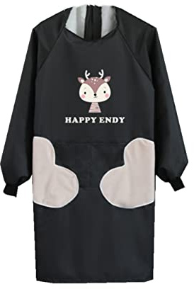 NAN Wind Delantal de cocina para mujer con bolsillos grandes, delantal impermeable de manga larga para cocinar, delantal de chef para barbacoa, regalo de parrilla