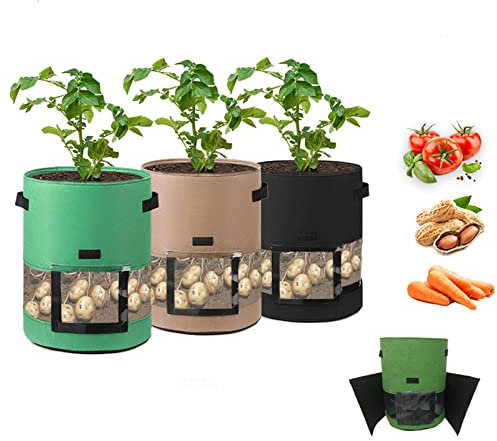 KDXYSL Sacs de Culture pour Pommes de Terre, Sac à Plantes Conteneur de Plantation de Légumes avec fenêtre et poignées, Sac de Plantation pour Pommes De Terre, Carottes, Fraises