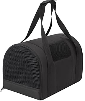 PillowPrim Hundetragetasche, Hundetransportbox, Hundebox Auto, Faltbare Katzentragetasche, Transporttasche, für Hunden oder Katzen, Schwarz, 27x39x28 cm