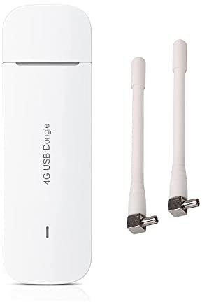 Unlocked E3372 4G USB Dongle (White). Super-Fast 150Mbps Speed. Works with any Network Sim Card Worldwide. Includes 2 x External Antennas
