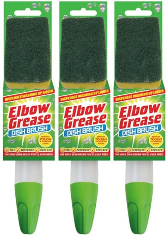 Elbow Grease Washing Up Brushes with Heavy Duty Sponge | Pack of 3