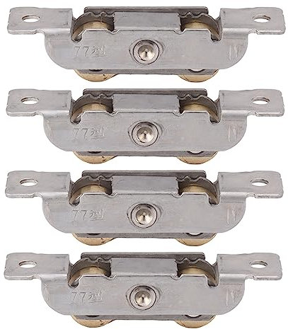 Schiebetürrolle für Terrassengläser, Schiebetürrollenbaugruppe, kugelgelagertes Fensterzubehör, Erosionsbeständigkeit aus Edelstahl und Kupfer für das Büro(Flaches Rad)