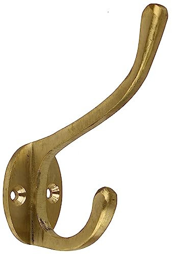 MACOSA TD16475 Wandhaken Eisen Gold Antik Metall 9 cm Garderobenhaken vintage Haken Dekohaken Kleiderhaken Handtuchhaken Metallhaken Wanddeko