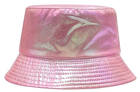 ZLYC Unisex Fashion Bucket Hat PU-Leder Regenhut wasserdicht Fischerhüte