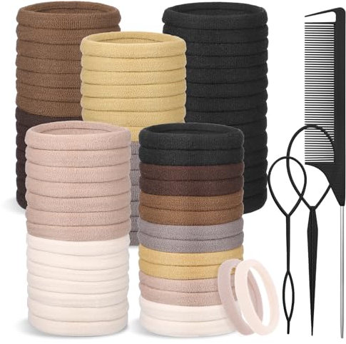 100 Stück Haargummis 4.3cm Große Seamless Elastisch Haargummis Damen haargummi herren with Stielkamm für Mädchen,Damen Herren Haar