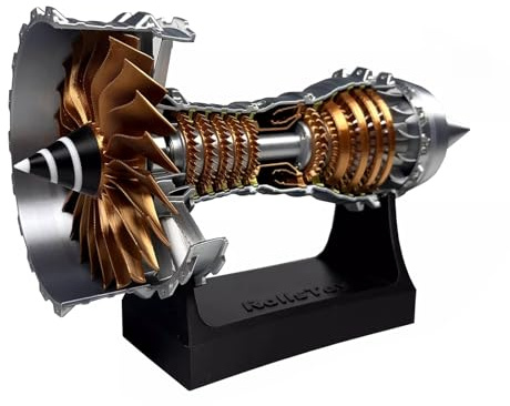Trent 900 Turbofan Flugzeug Motor Modell Bausatz, Aircraft Engine, Mechanische Wissenschaft Bildung Motor Spielzeug Geschenk für Erwachsene, 28cm (Fertige Version)