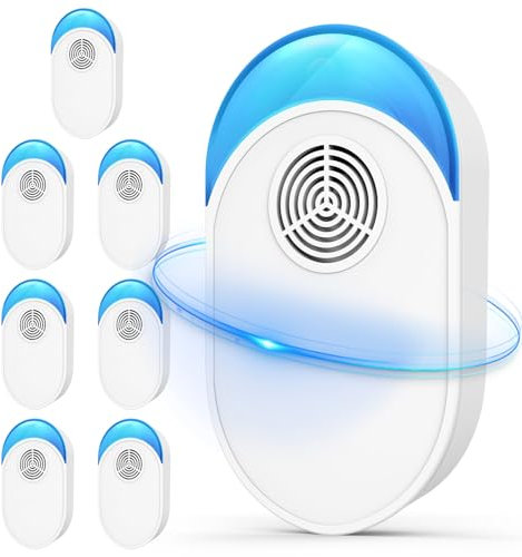 2024 Upgraded Ultrasonic Repeller 8 Packs, Indoor Ultrasonic Repellent for Roach, Rodent, Mouse, Bugs, Ant, Mosquito, Mice, Spider, Electronic Plug in Pest Control