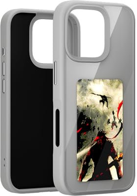 QSM E-Ink Phone Projection Case for iPhone 16 Pro,Custom DIY Smartphone Case Instantly Display Photos On The Ink Screen Back Cover Personalize Your Phone Shell (Grey, iPhone 16 pro)